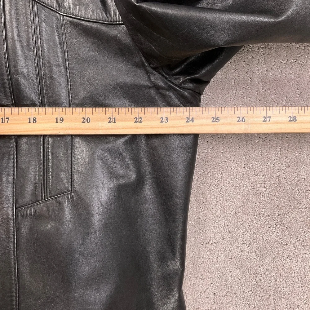 Bermans‎ Leather Jacket Mens 46 Black Lined Faux Fur Retro Car Coat Jacket
